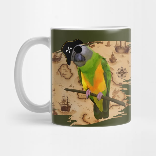 Pirate Map  Senegal Parrot by Suneldesigns